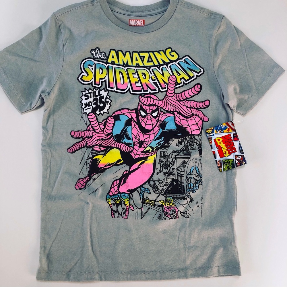 Marvel Comics the Amazing Spider-Man Tee- Boys Size 12- NWT